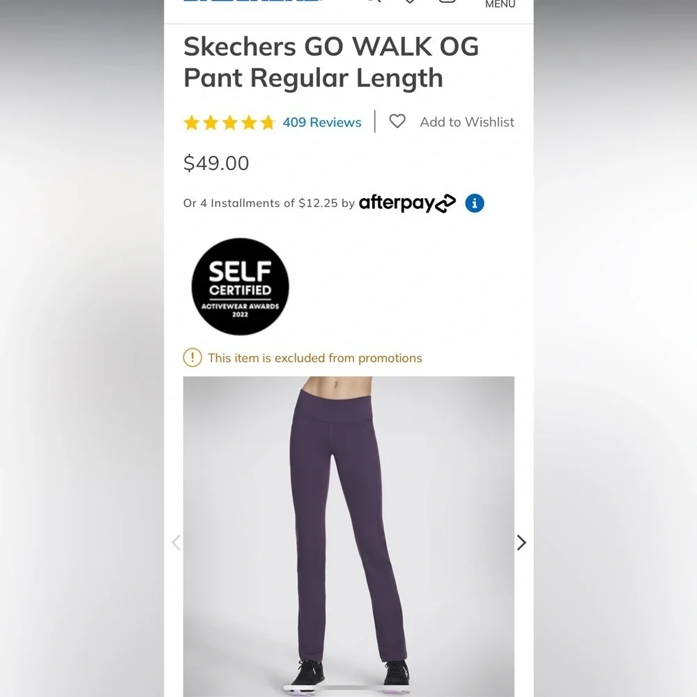 Skechers GO WALK OG Pant dark Purple size S - Picture 3 of 10